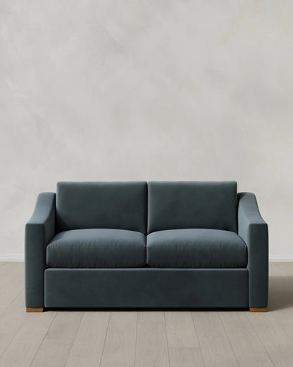 Hollis Slope Arm Sofa in Performance Velvet - 72" / Ivory