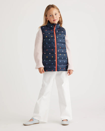 Lightweight Down Puffer Vest - 12 / Rainbow Hearts