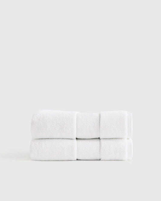 Classic Organic Turkish Cotton Hand Towel (Set of 2) - One Size / White
