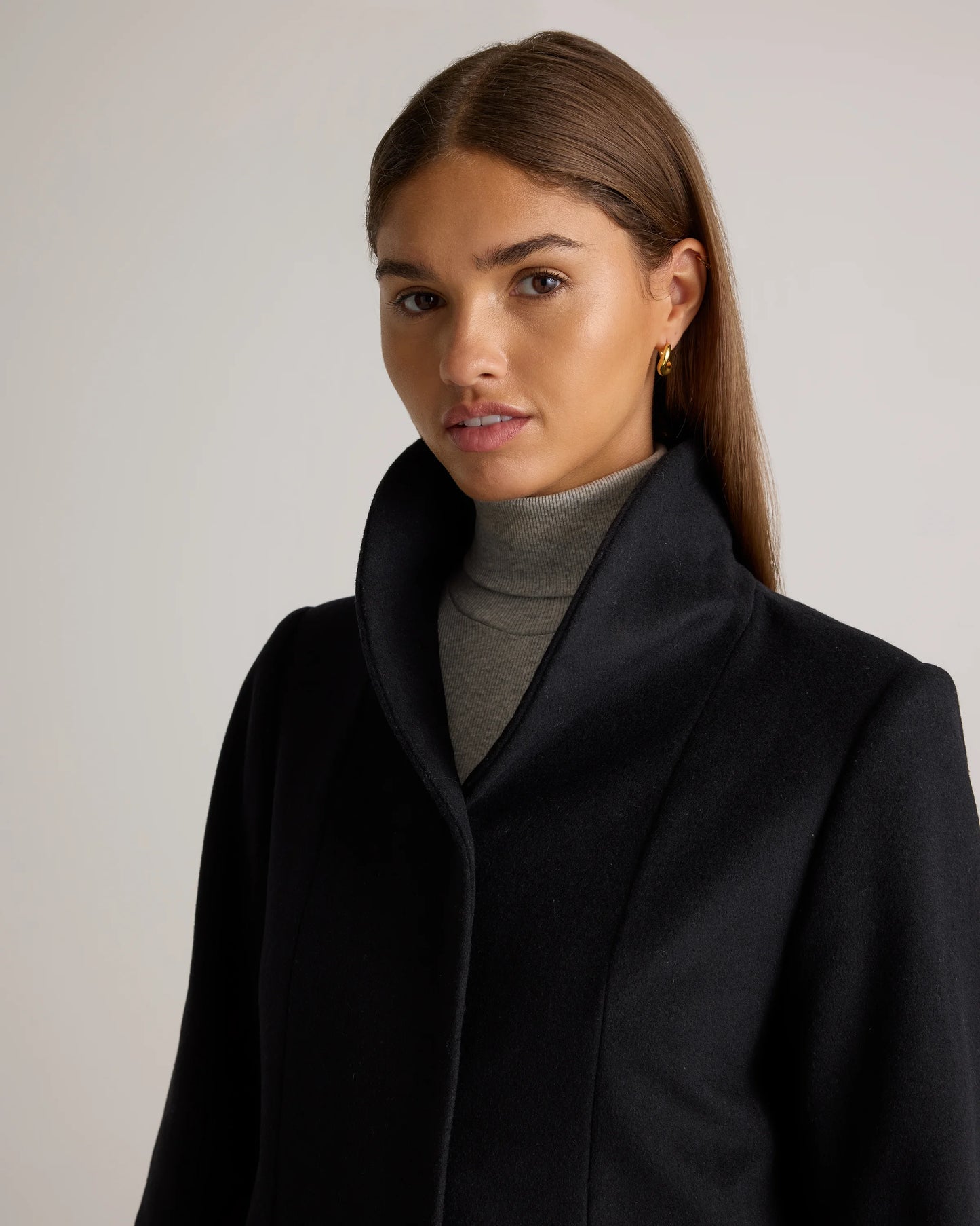 Italian Wool Cocoon Coat - XS / Black