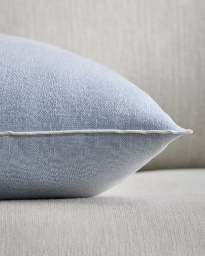 Contrast European Linen Pillow Cover (Set of 2) - 12x20 / Sage/Pine