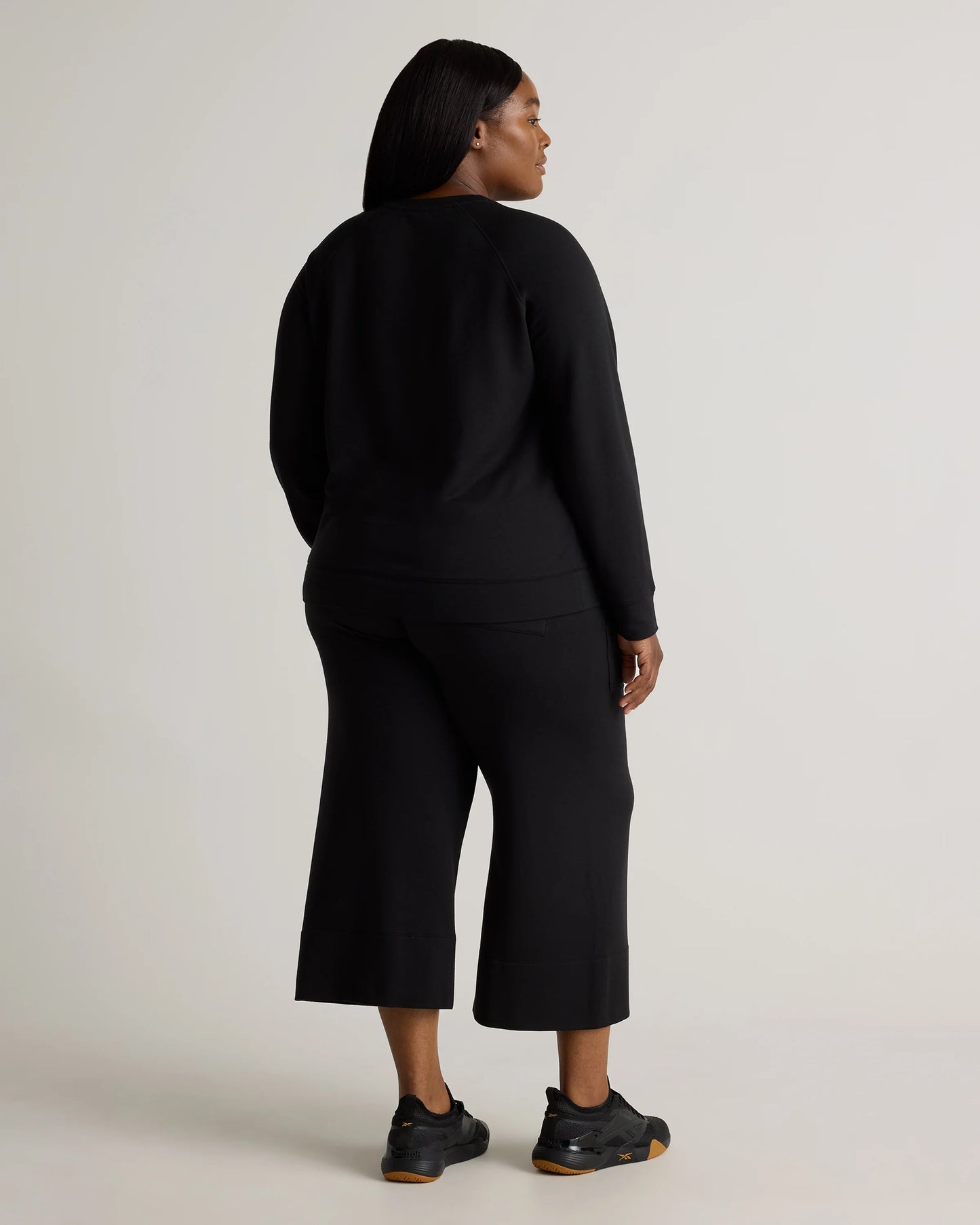 SuperSoft Fleece Cropped Wide Leg Pants - 1X / Heather Grey