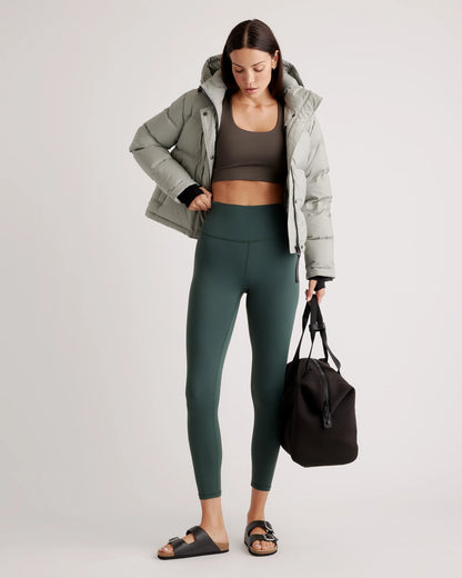 Responsible Down Cropped Puffer Jacket - XS / Shiny Black