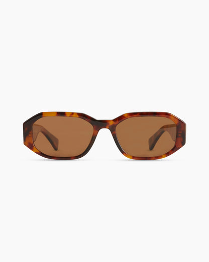 Cora Polarized Acetate Sunglasses - Wide / Black with Grey lens