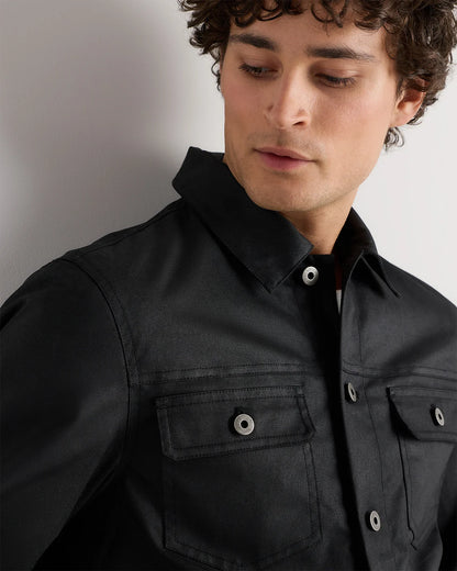 Organic Waxed Canvas Trucker Jacket - S / Black