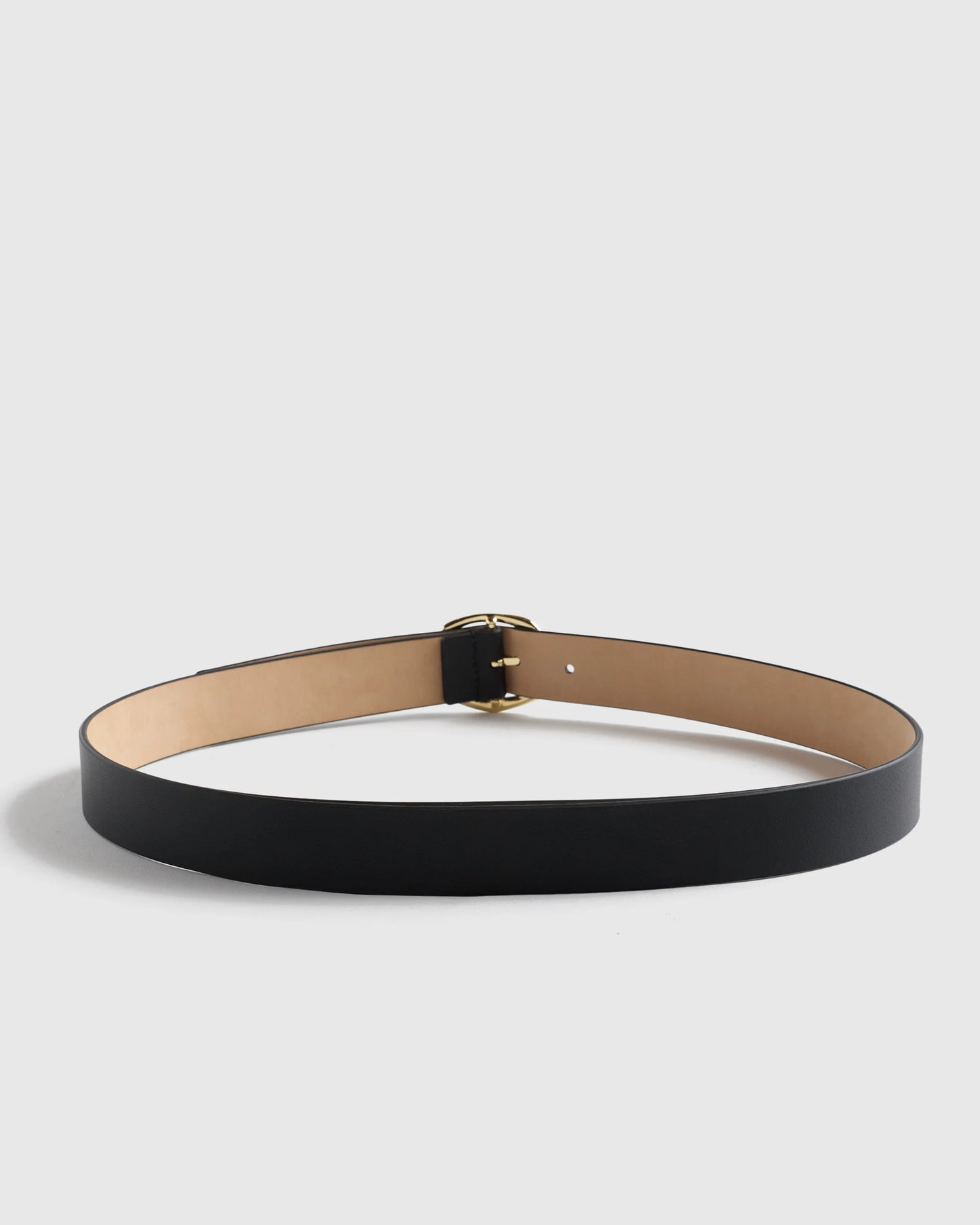 Zoe Sculptural European Leather Belt - XS / Black/Silver