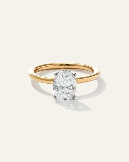 Lab Grown Diamond Oval Petite Hidden Halo Engagement Ring - 1.5ct - 4 / Yellow Gold