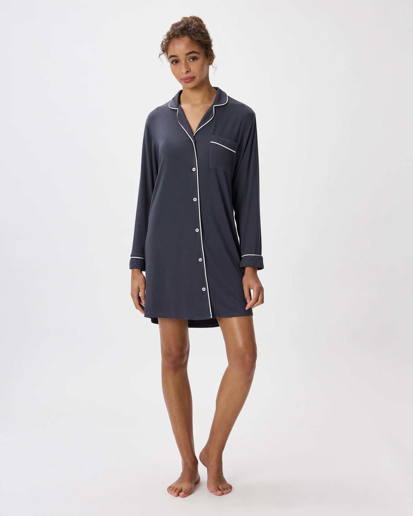 Bamboo Jersey Sleep Shirt - XS / Rhubarb