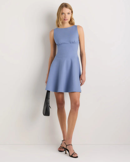 Organic Stretch Jersey Drop Waist Mini Dress - XS / Espresso