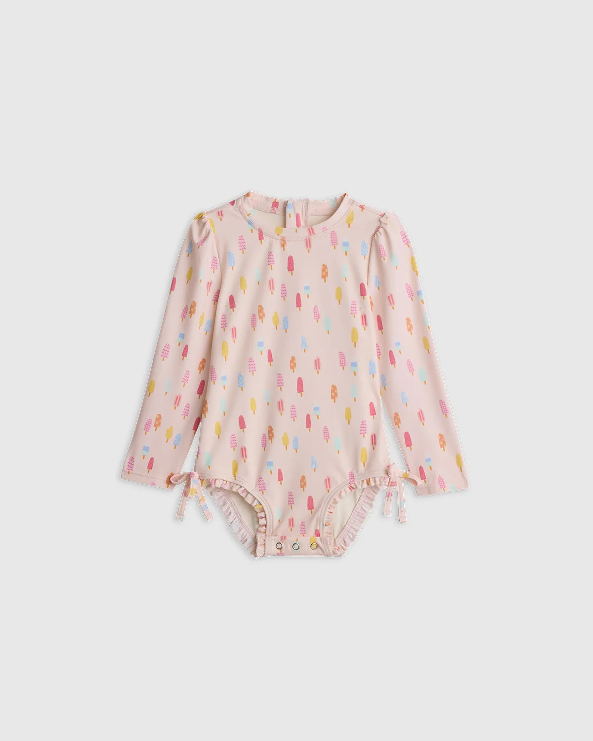 Long Sleeve Tie One-Piece Swimsuit - 2T / Soft Ditsy Floral