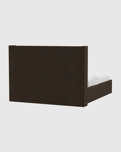 Wingback Bed in Performance Velvet - Full / Walnut
