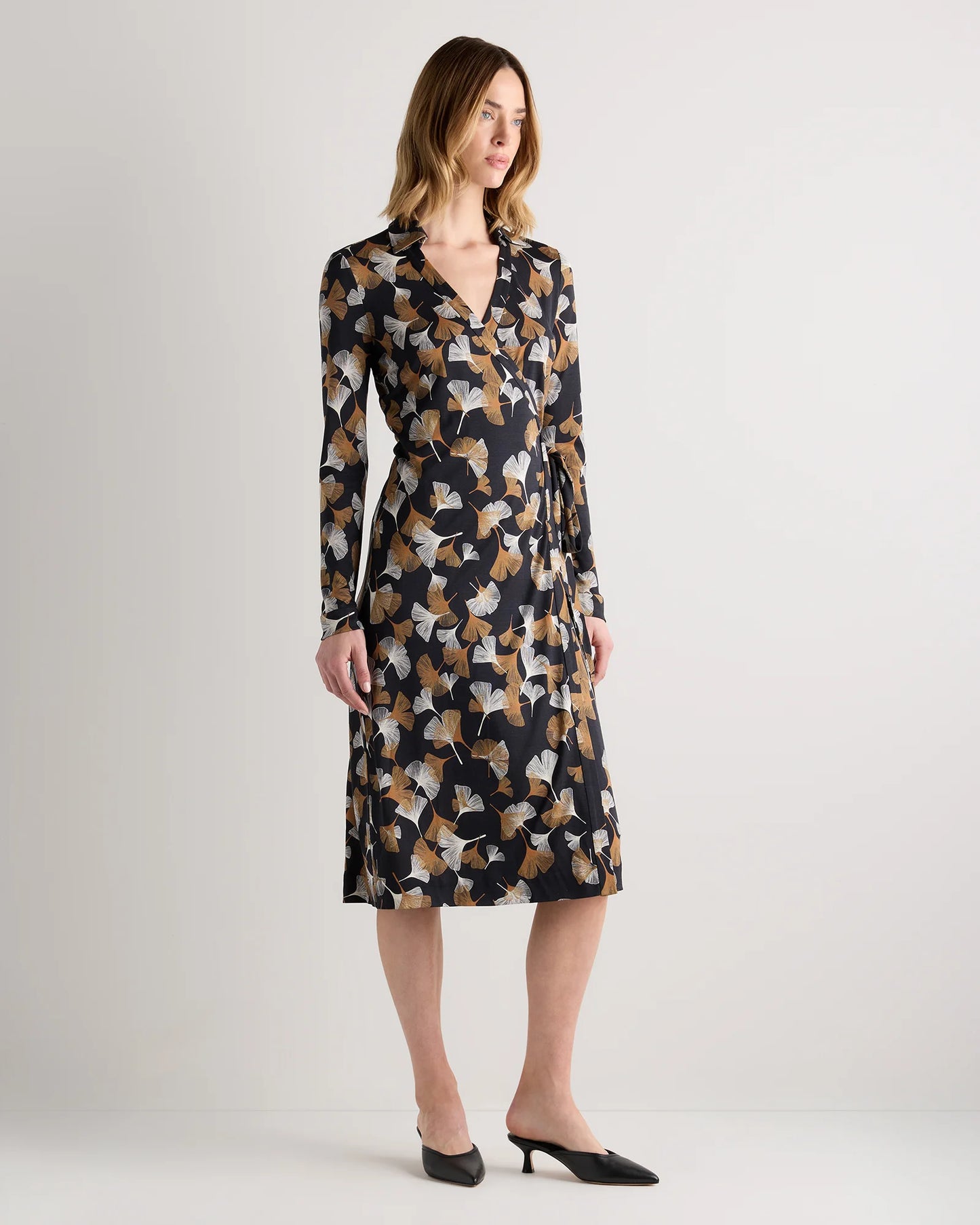 100% Silk Jersey Midi Wrap Dress - XS / Crimson Prism