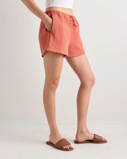 100% Organic Cotton Gauze Shorts - XS / Orchid Blue