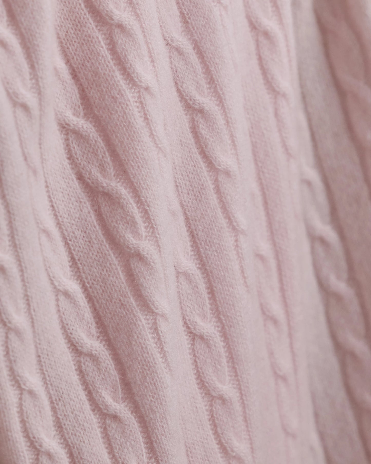 Cable Knit Cashmere Throw - 50x70 / Limoncello