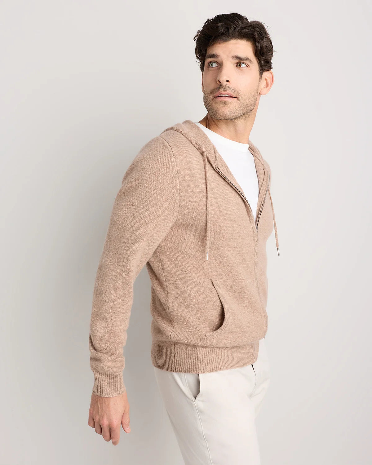 Mongolian Cashmere Full-Zip Hoodie - S / Teak