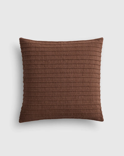 Ribbed Wool Cotton Pillow Cover - 20x20 / Red Clay