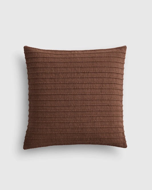 Ribbed Wool Cotton Pillow Cover - 20x20 / Red Clay