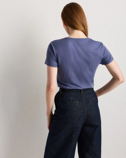 Cotton Modal V-Neck Tee - XS / Navy