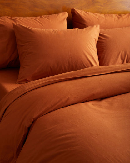 Organic Brushed Cotton Duvet Cover Set - Twin / Toffee