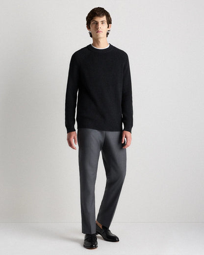 100% Organic Cotton Ribbed Crewneck Sweater - XS / Bahia Blue