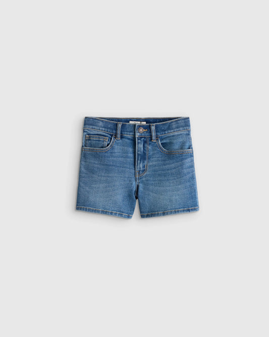 Girls Stretch Denim Short - 6 / Medium Wash