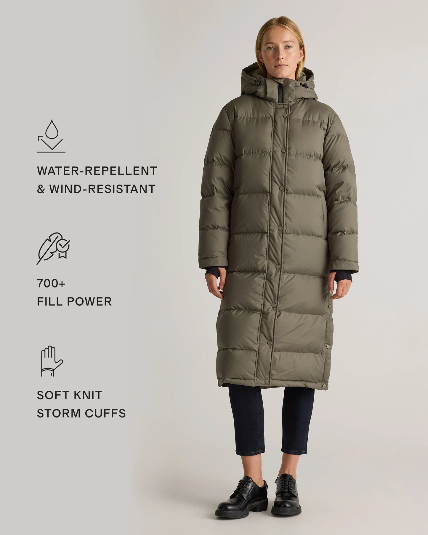 Responsible Down Long Puffer Jacket - XS / Black