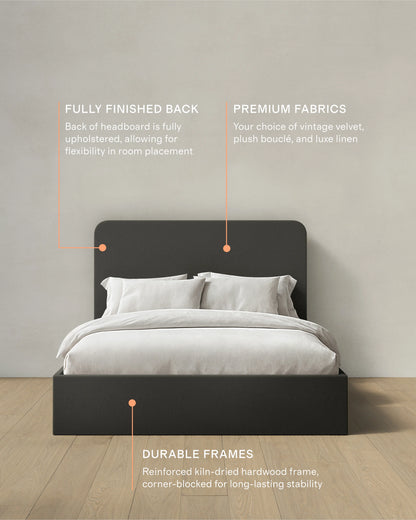 100% Linen Curved Bed - Full / Canvas