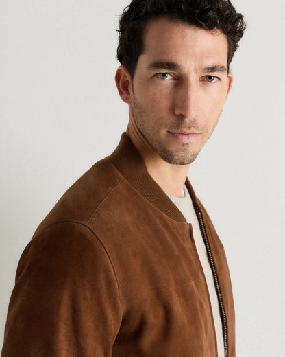 100% Suede Bomber Jacket - XS / True Black