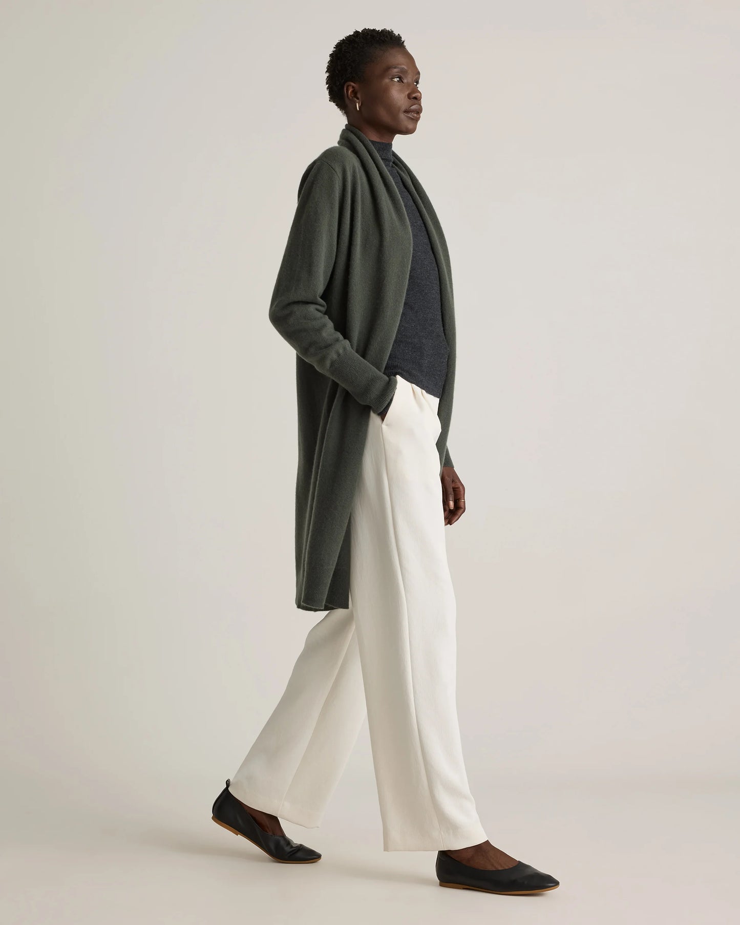 Mongolian Cashmere Duster Cardigan Sweater - XS / Oatmeal