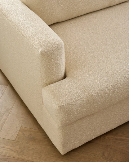 Sierra Curved Arm L Sectional in Performance Boucle - Right Arm / Mushroom