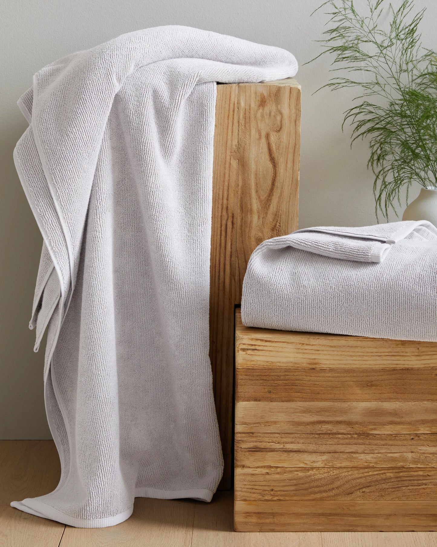 Turkish Ribbed Quick Dry Bath Sheet (Set of 2) - One Size / Mineral