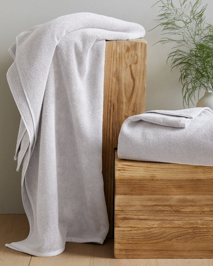 Turkish Ribbed Quick Dry Bath Sheet Bundle - One Size / Mineral