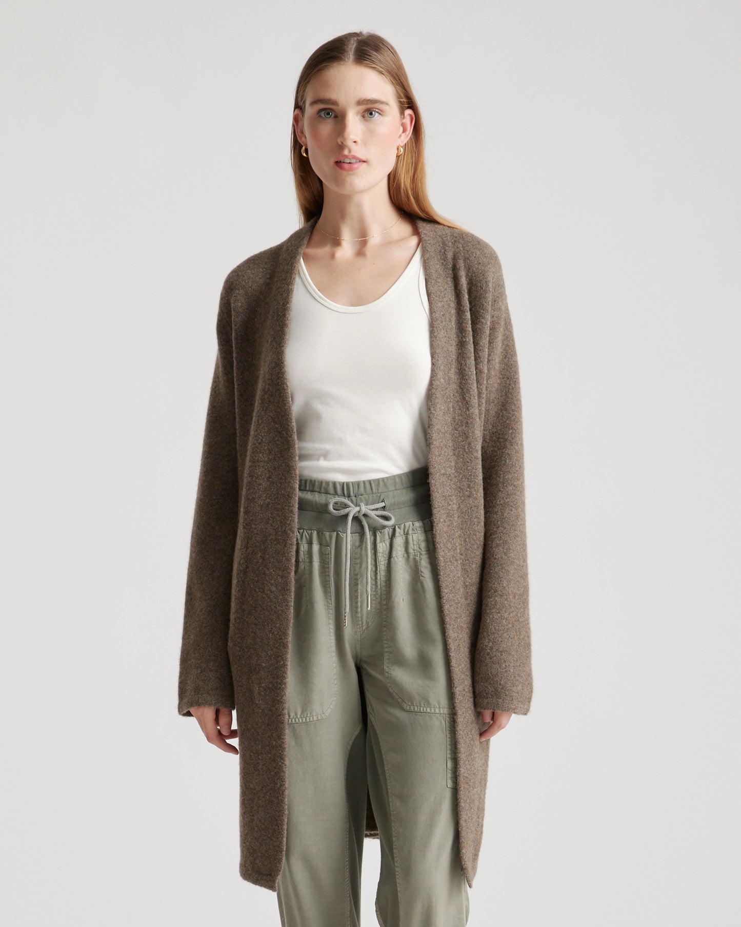 Superfine Merino Wool Sweater Coat - XS / Heather Grey