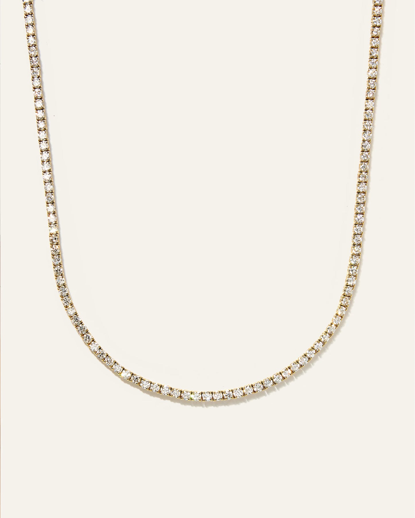 14K Gold Lab Grown Diamond Tennis Necklace - 5ctw - 16" / Yellow Gold