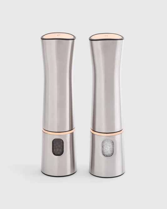 Stainless Steel Electric Salt & Pepper Mill Set - Set of 2 / No Color