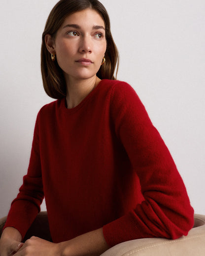 Mongolian Cashmere Crewneck Sweater - XS / Ivory
