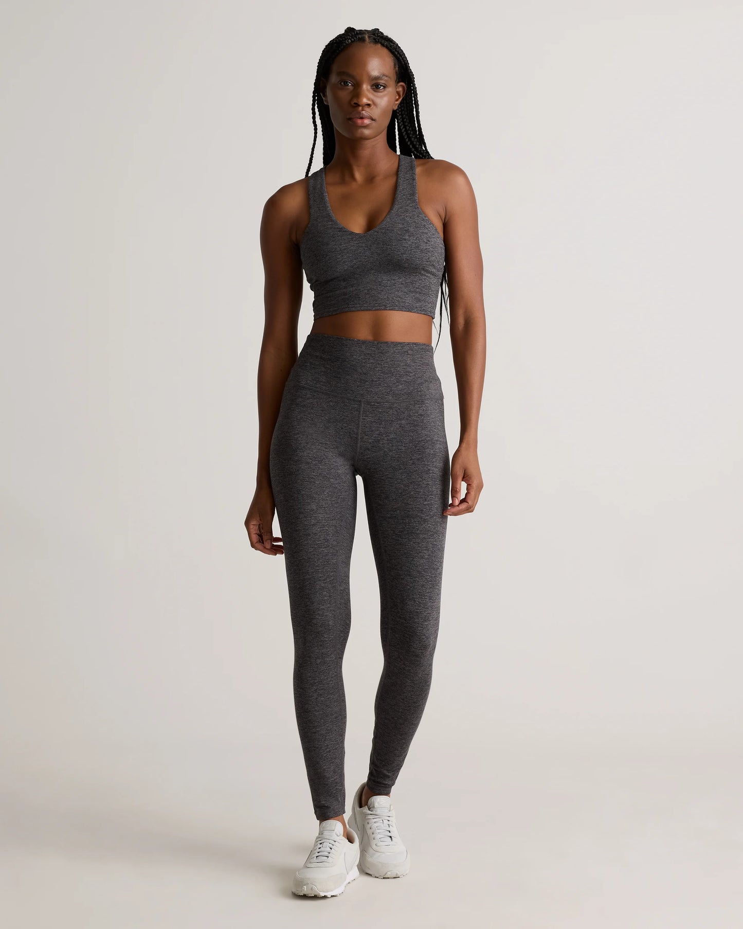 Ultra-Soft V-Neck Cropped Tank - XS / Heather Navy