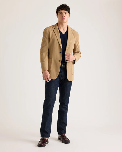 Cotton Pique Knit Blazer - XS / Heather Charcoal