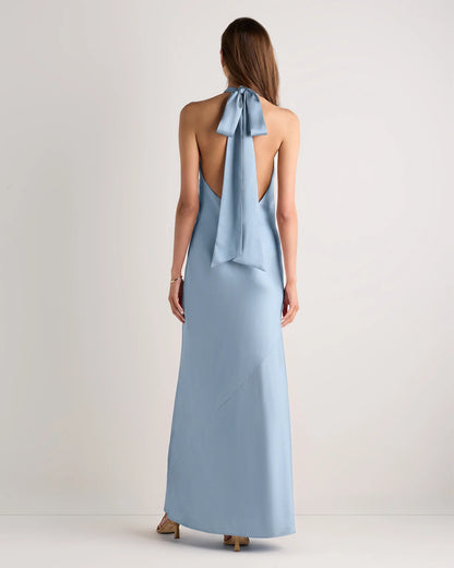 Catalina Stretch Satin Dress - 0 / Garden Sage Green