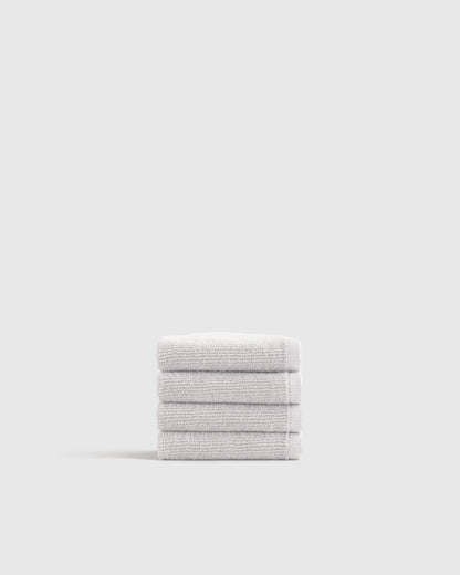 Turkish Ribbed Quick Dry Washcloth (Set of 4) - One Size / Mineral