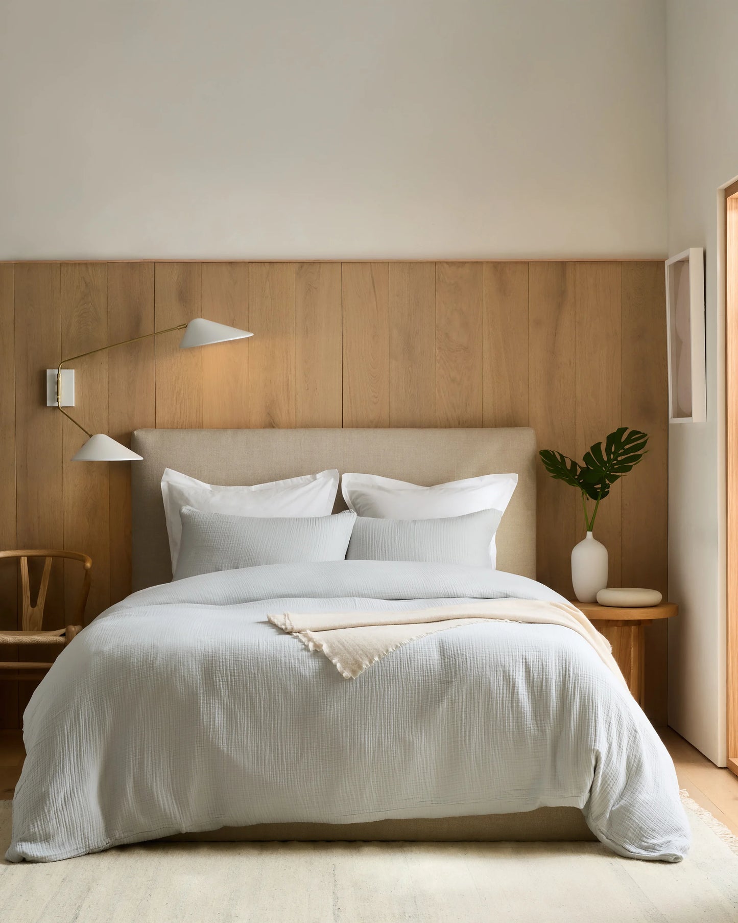 Organic Cotton Gauze Duvet Cover - Twin / Dried Sage