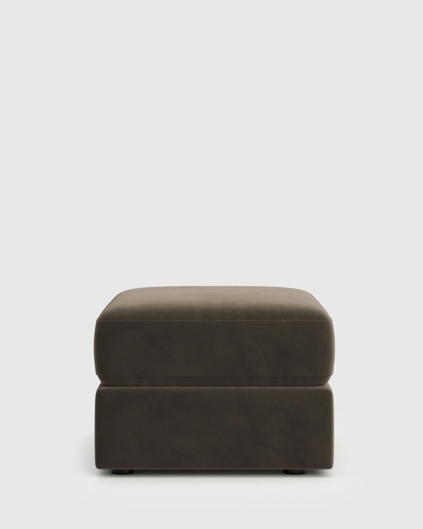Ashford Deep Seat Ottoman in Performance Velvet - One Size / Ivory