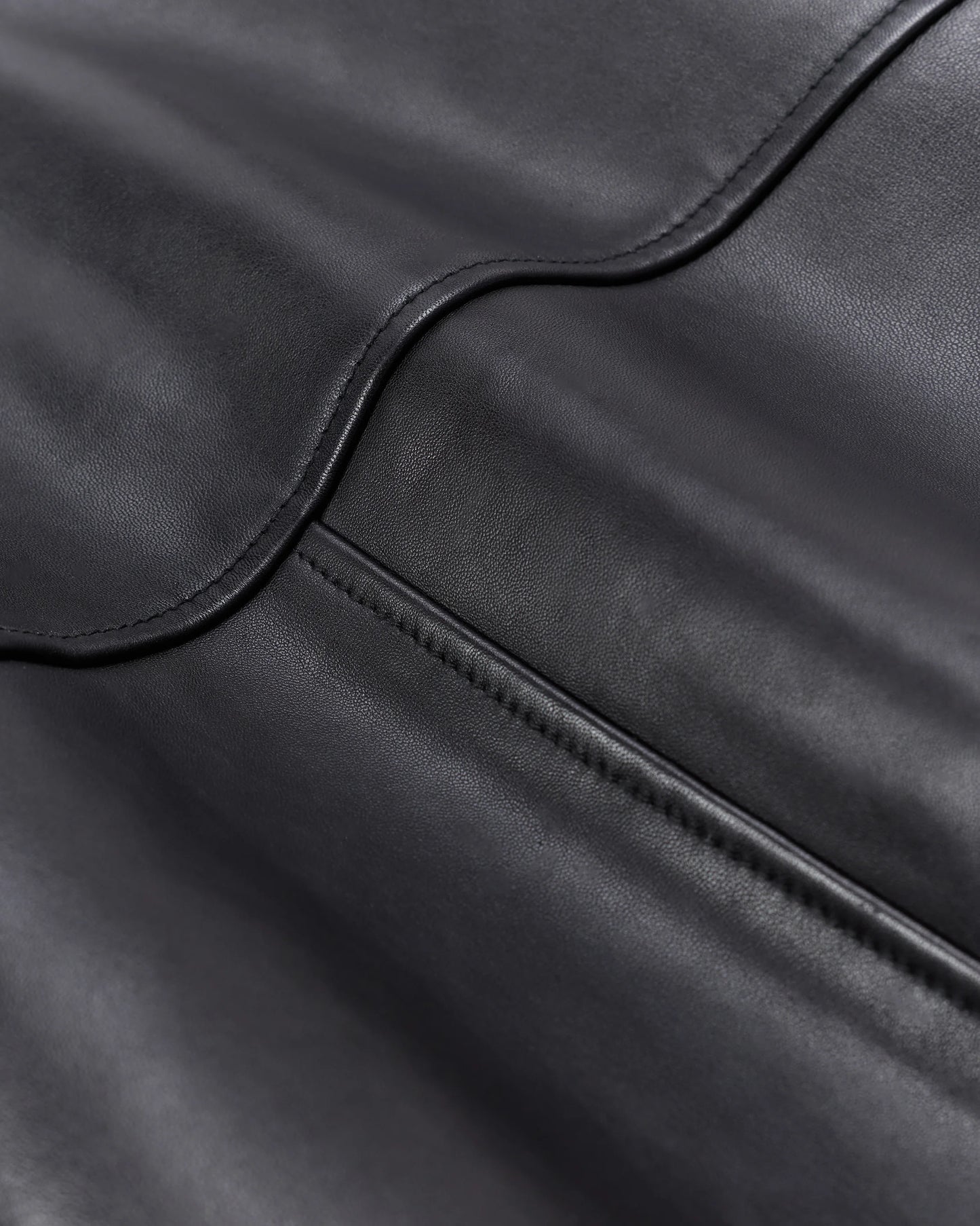 100% Leather Shearling Trim Aviator Jacket - XS / True Black