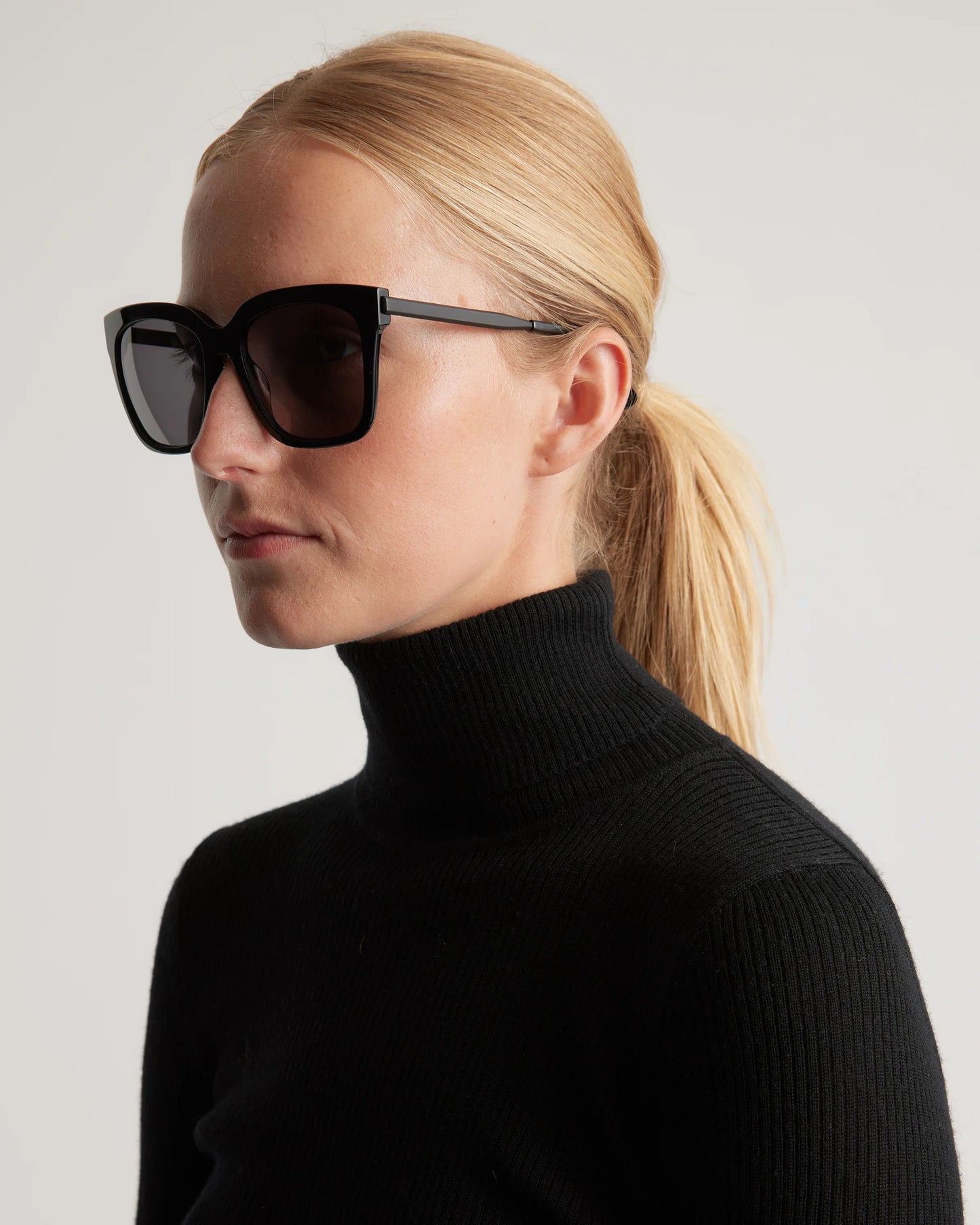 Luca Polarized Acetate Sunglasses - One Size / Black with Grey lens