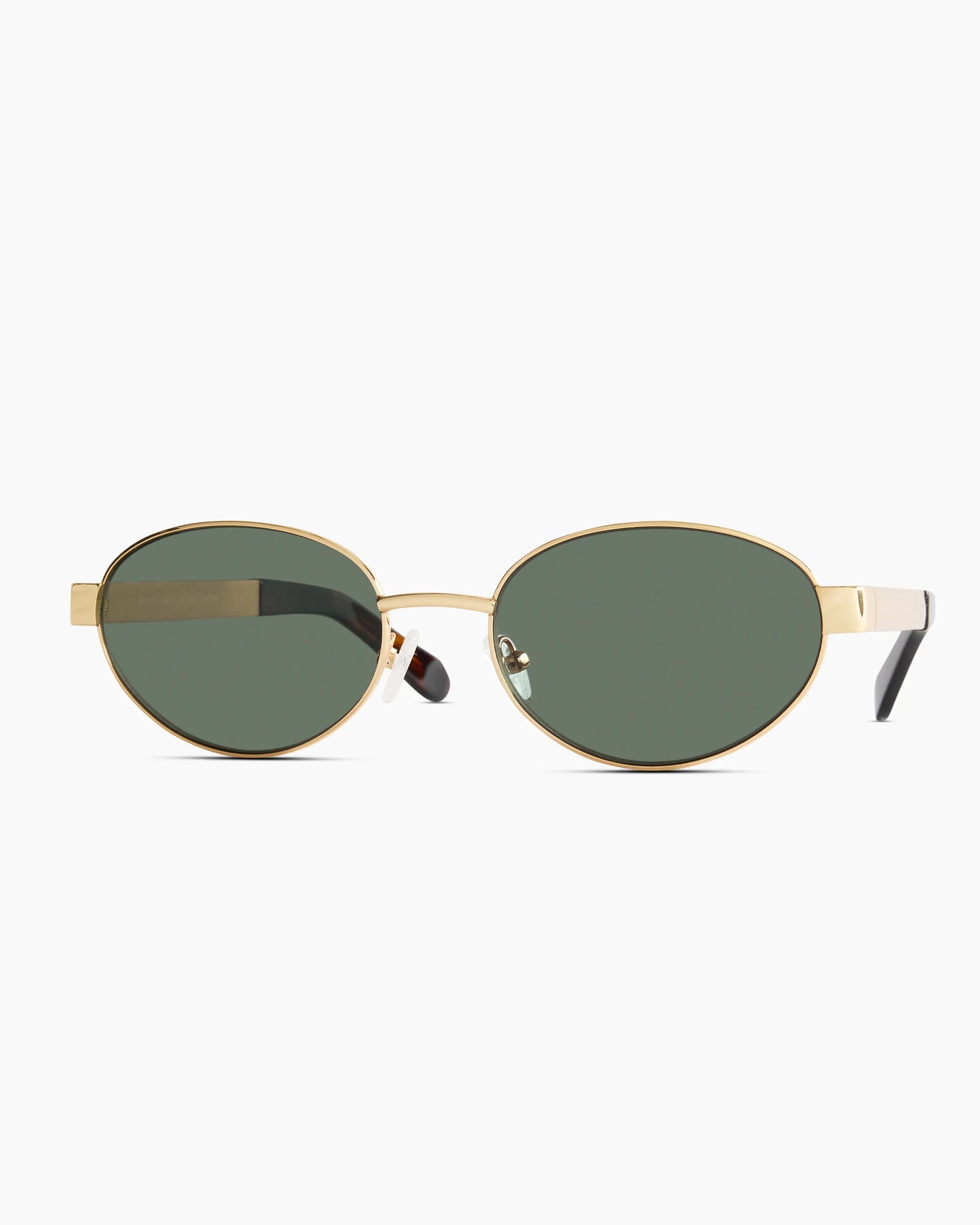 Monaco Polarized Stainless Steel Sunglasses - One Size / Gold with Green lens