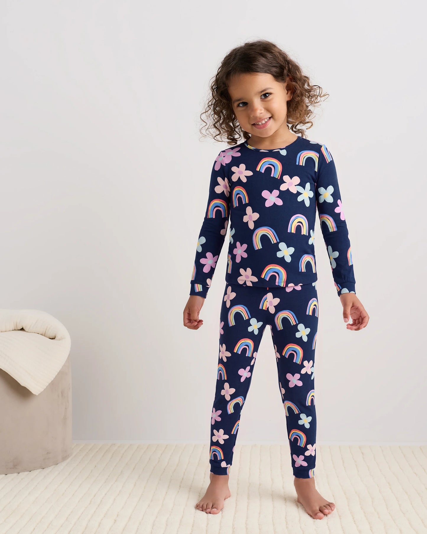 Bamboo Long Sleeve and Pant Pajama Set - 2T / Wildflower Dreams