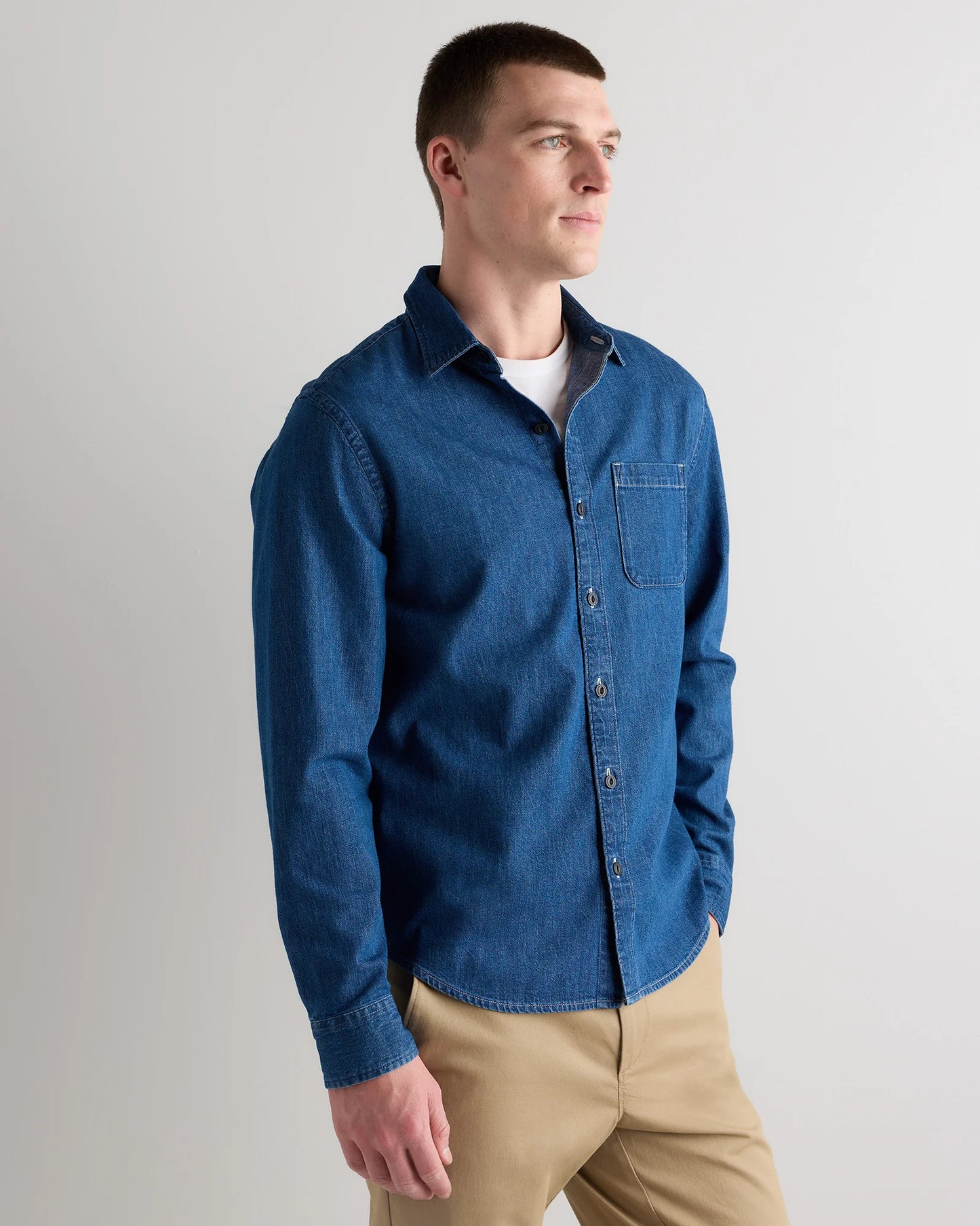 Heritage Washed Denim Shirt - S / Dark Wash