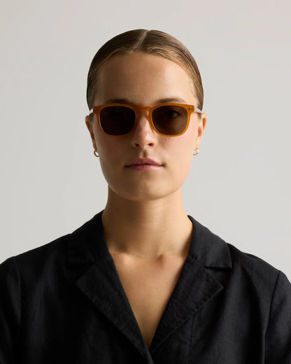 Boston Polarized Acetate Sunglasses - One Size / Honey with Green lens
