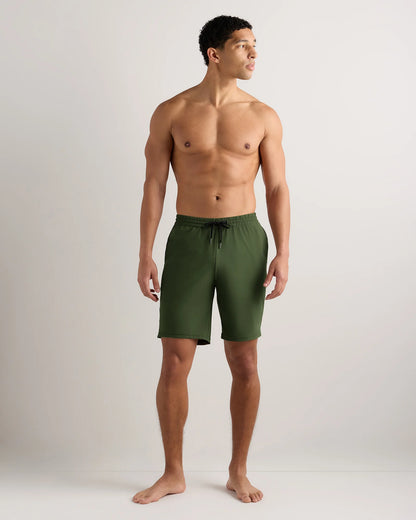 Italian Swim Trunks - 9" - S / Navy Palms