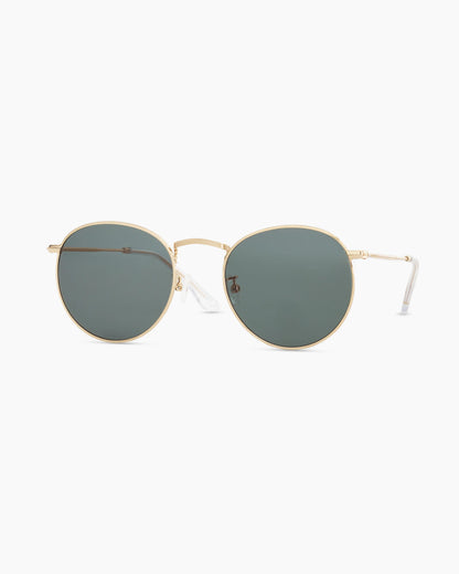 Hugo Polarized Stainless Steel Sunglasses - One Size / Gold with Green lens